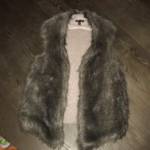 Mango Faux Fur Knit Vest